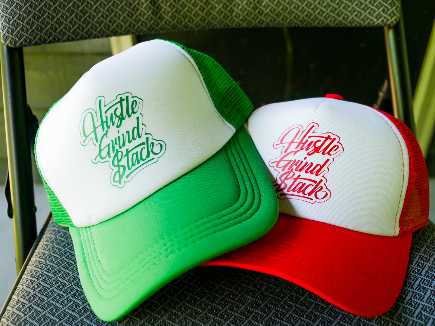 Hustle,Grind, Stack -Trucker Hats